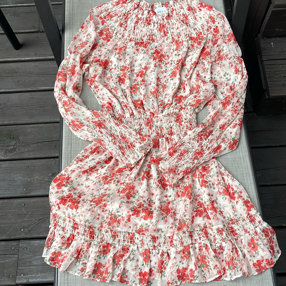 Misa Los Angeles Floral Long Sleeve Dress